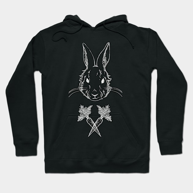 Easter Rabbit Crossbones Carrots Easter Sunday Hoodie by BUBLTEES